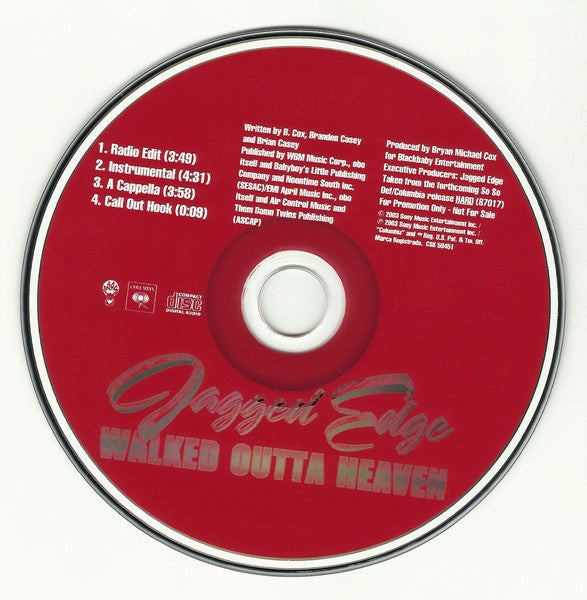 Jagged Edge (2) : Walked Outta Heaven (CD, Single, Promo)