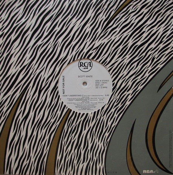 Scott White : I Don't Understand It (12", Promo)