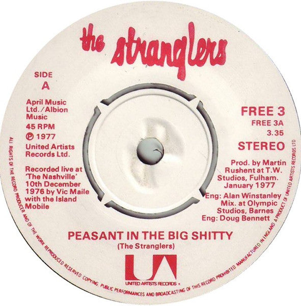 The Stranglers : Peasant In The Big Shitty / Choosey Susie (7", Single, RE)