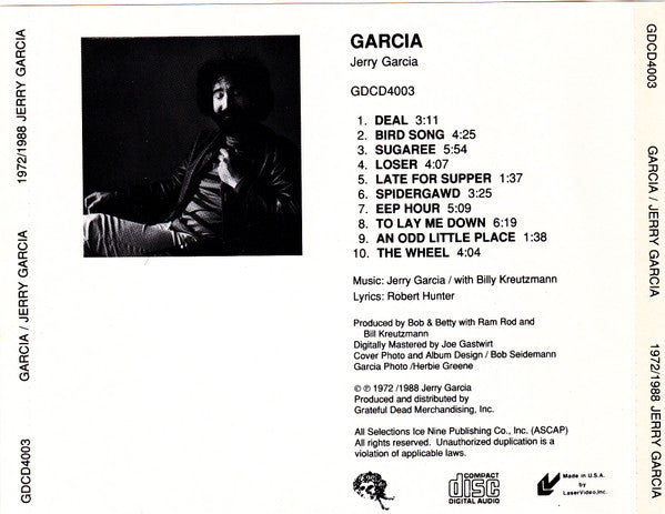 Jerry Garcia : Garcia (CD, Album, RE)