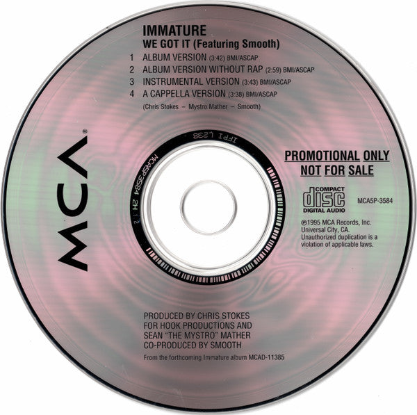 Immature : We Got It (CD, Single, Promo)