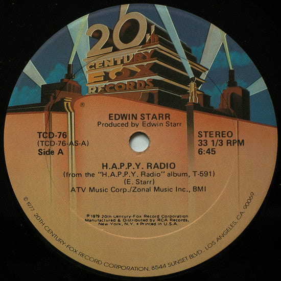 Edwin Starr : H.A.P.P.Y. Radio (12", Gol)