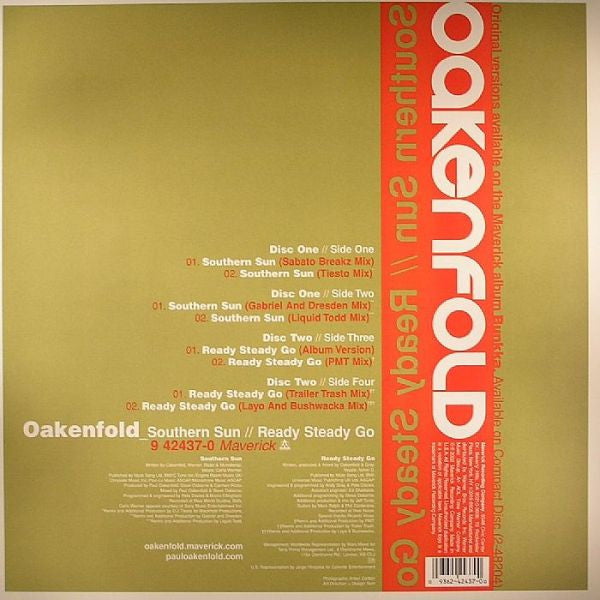 Oakenfold* : Southern Sun / Ready Steady Go (2x12")