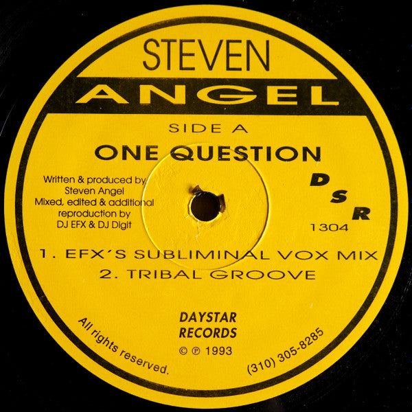 Steven Angel : One Question (12")