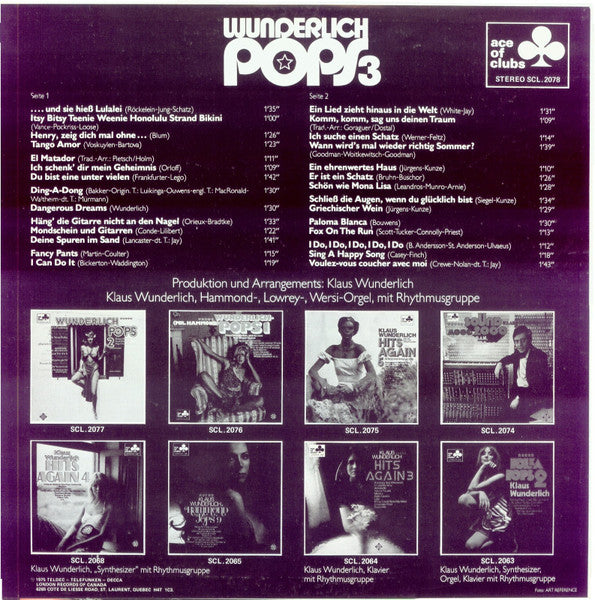 Klaus Wunderlich : Wunderlich Pops 3 (LP)