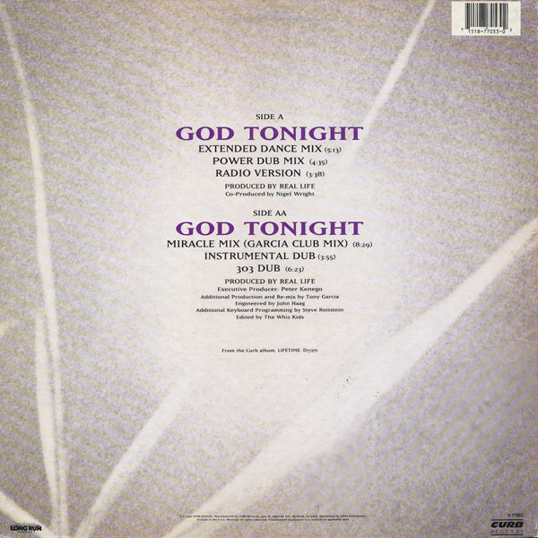Real Life : God Tonight (12", Single, Promo)
