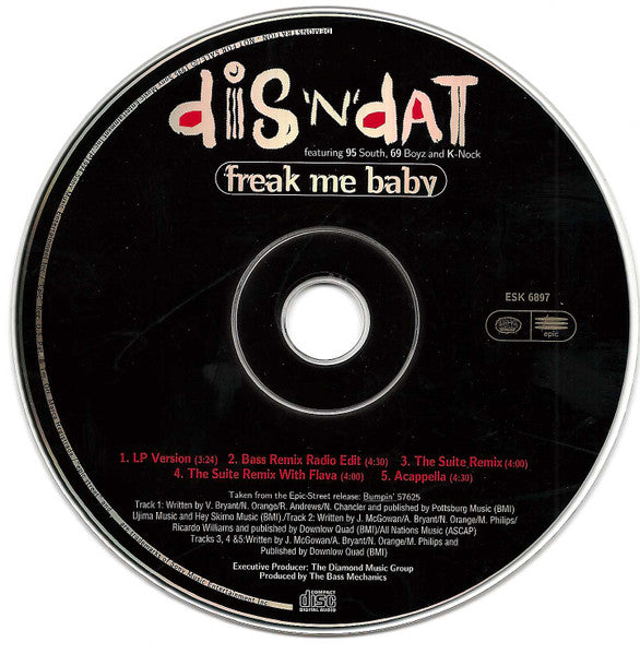 Dis 'N' Dat : Freak Me Baby (CD, Single, Promo)