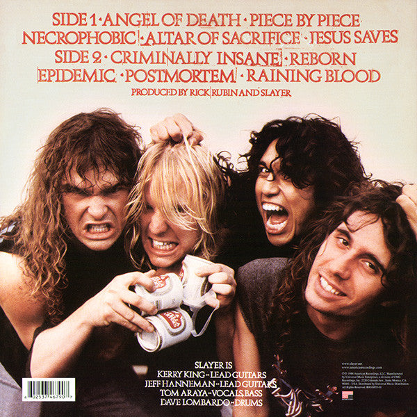 Slayer : Reign In Blood (LP, Album, RE, RM, Red)