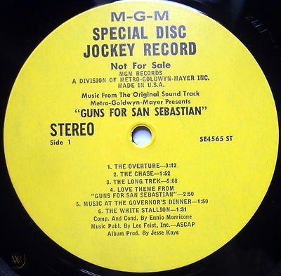 Ennio Morricone : Guns For San Sebastian (LP, Album, Promo)