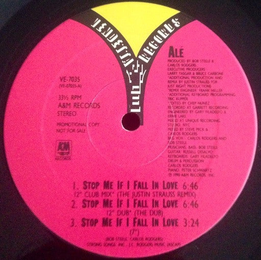 Alé : Stop Me If I Fall In Love (12", Promo)