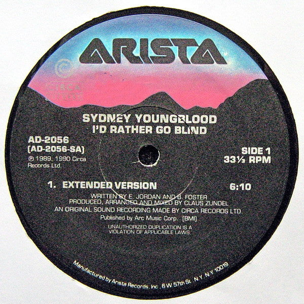 Sydney Youngblood : I'd Rather Go Blind (12")
