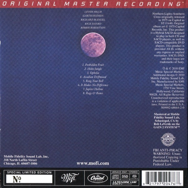 The Band : Northern Lights - Southern Cross (SACD, Hybrid, Album, Ltd, Num, RE, RM)
