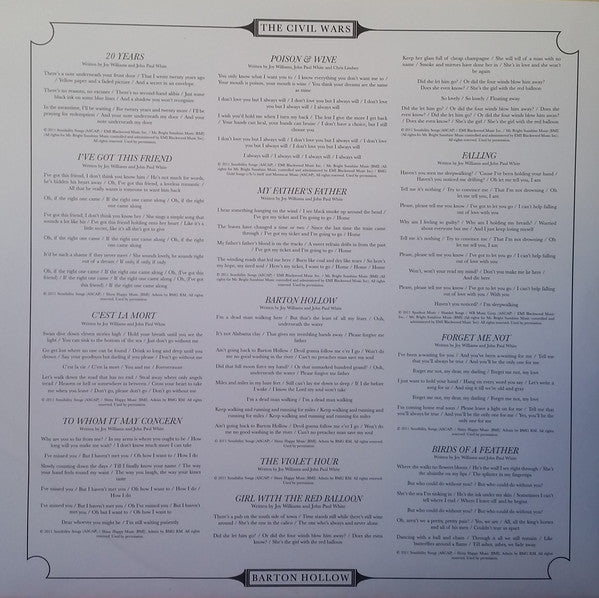 The Civil Wars : Barton Hollow (LP, Album, RE, 180 + CD, Album)