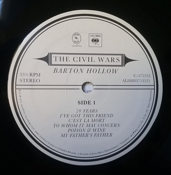 The Civil Wars : Barton Hollow (LP, Album, RE, 180 + CD, Album)