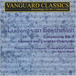 the album cover for L.V. Beethoven - Symphonies 3 & 5 Egmont Overture Corilian Overture