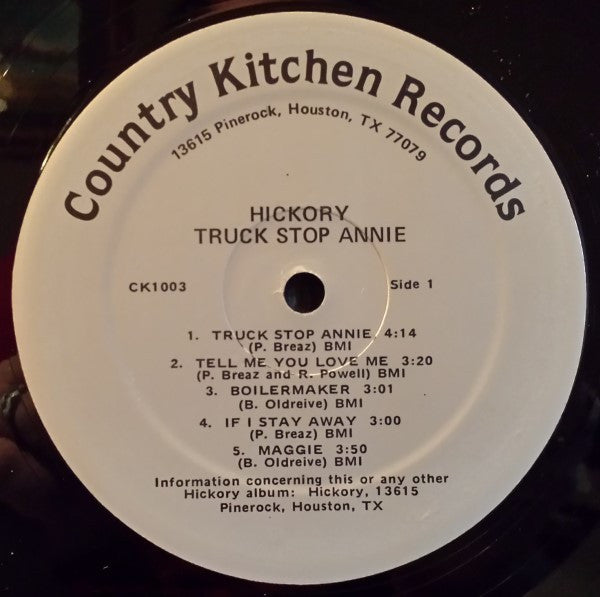 Hickory (2) : Truck Stop Annie (LP, Album)