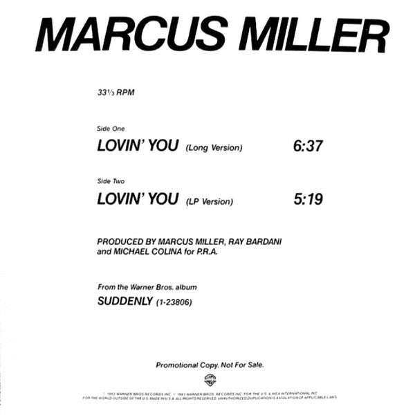 Marcus Miller : Lovin' You (12", Promo)