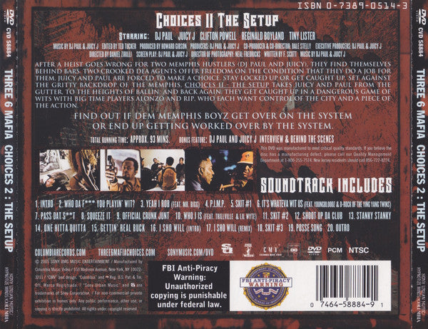 Three 6 Mafia : Choices II: The Setup (Movie And Soundtrack) (CD, Comp + DVD-V, NTSC)