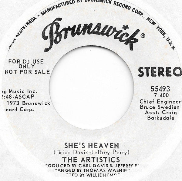 The Artistics : She's Heaven (7", Single, Promo)