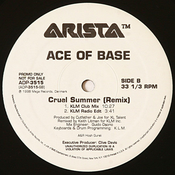Ace Of Base : Cruel Summer (Remix) (12", Promo)