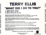 Terry Ellis (2) : What Did I Do To You? (CD, Single, Promo)