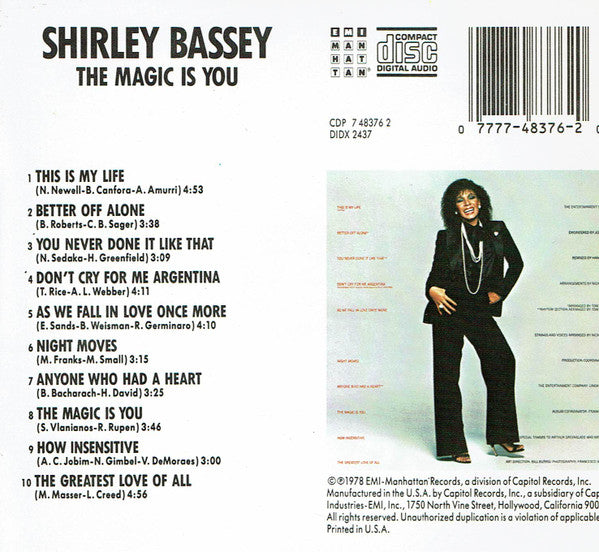 Shirley Bassey : The Magic Is You (CD, Album, RE)