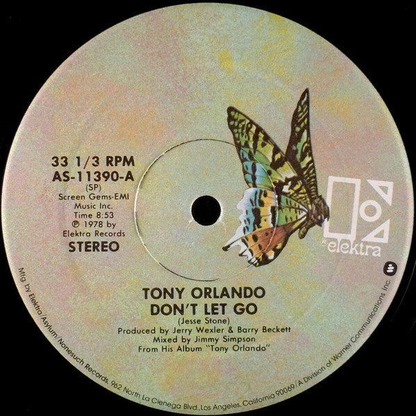Tony Orlando : Don't Let Go / Bring It On Home To Me (12")