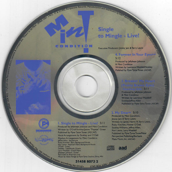 Mint Condition : Single To Mingle - Live! (CD, EP, Promo)