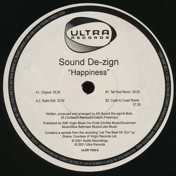 Sound De-Zign : Happiness (12")