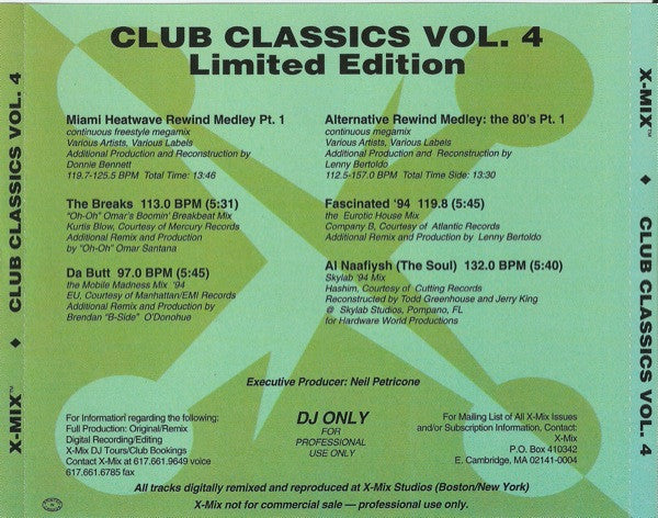 Various : X-Mix Club Classics Vol. 4 (CD, Comp, Promo)