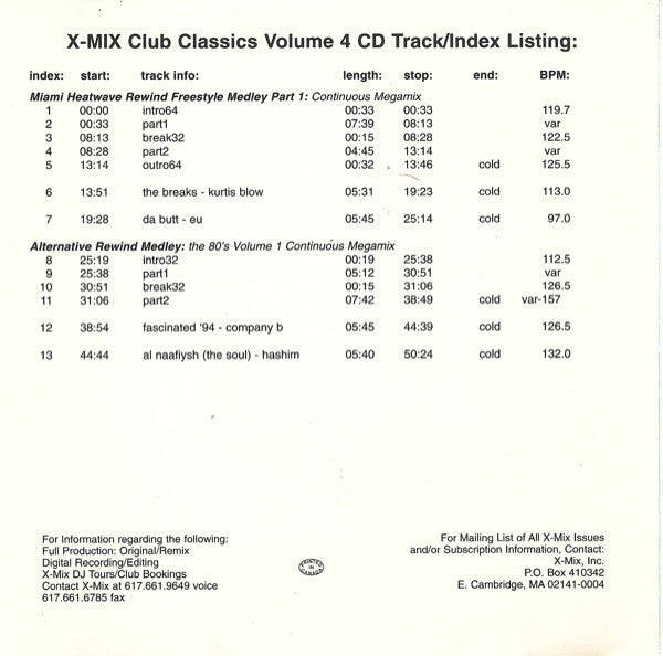 Various : X-Mix Club Classics Vol. 4 (CD, Comp, Promo)