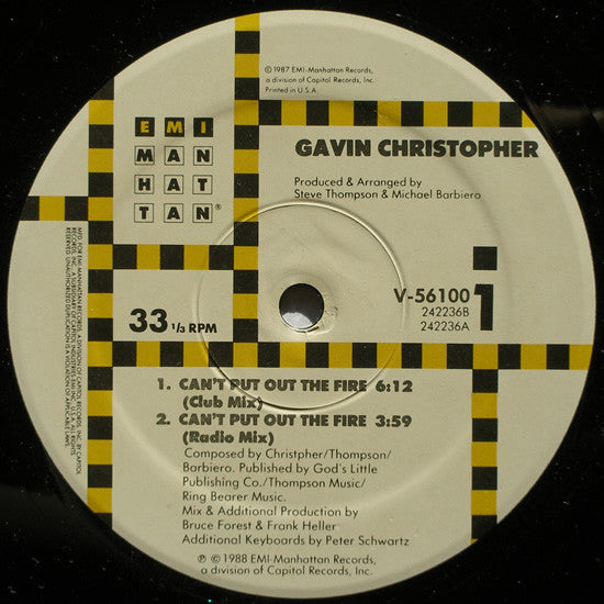 Gavin Christopher : Can't Put Out The Fire (12")