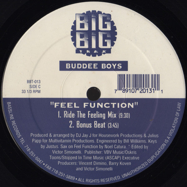 Buddee Boys : Up Above / Feel Function (2x12")