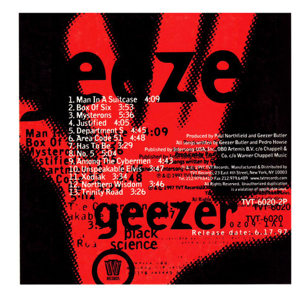 Geezer* : Black Science (CD, Album, Promo, Car)
