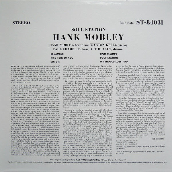 Hank Mobley : Soul Station (LP, Album, Ltd, RE, 180)