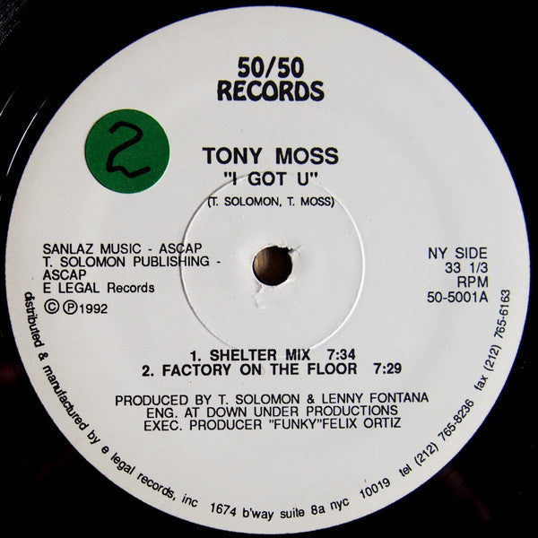Tony Moss : I Got U (12")