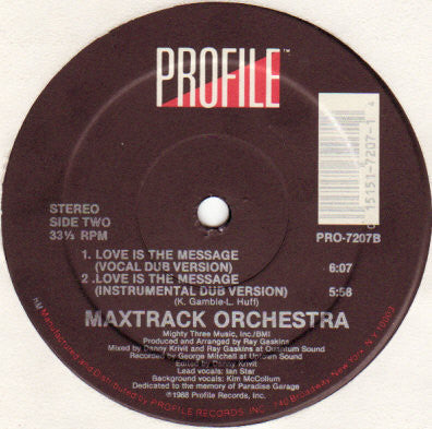 Maxtrack Orchestra : Love Is The Message (12")