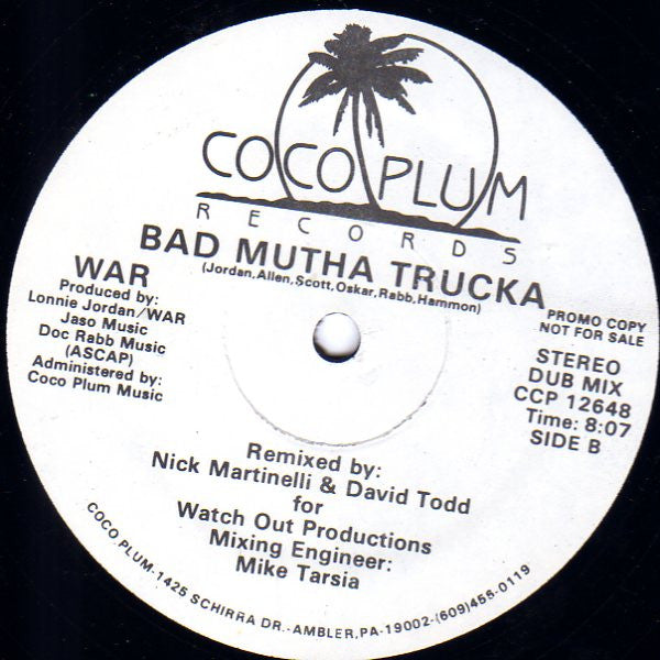 War : Bad Mutha Trucka (12", Promo)