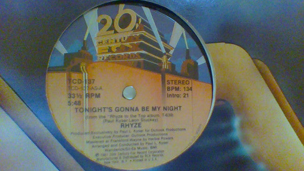 Rhyze : Tonight's Gonna Be My Night (12")