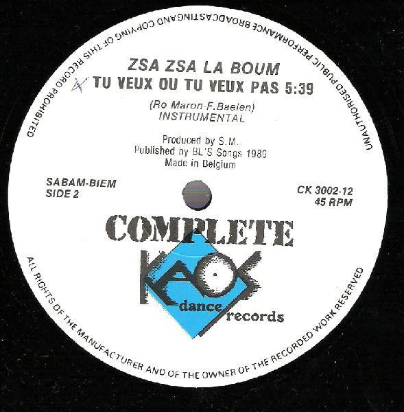 Zsa Zsa La Boum* : Tu Veux Ou Tu Veux Pas ? (12")