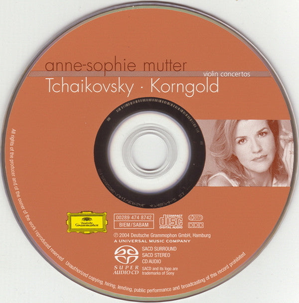Anne-Sophie Mutter, Tchaikovsky* • Korngold*, André Previn, Wiener Philharmoniker, London Symphony Orchestra : Violin Concertos (SACD, Hybrid, Multichannel, Album)