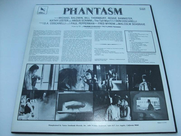 Fred Myrow And Malcolm Seagrave : Phantasm (Original Motion Picture Soundtrack) (LP, Album)