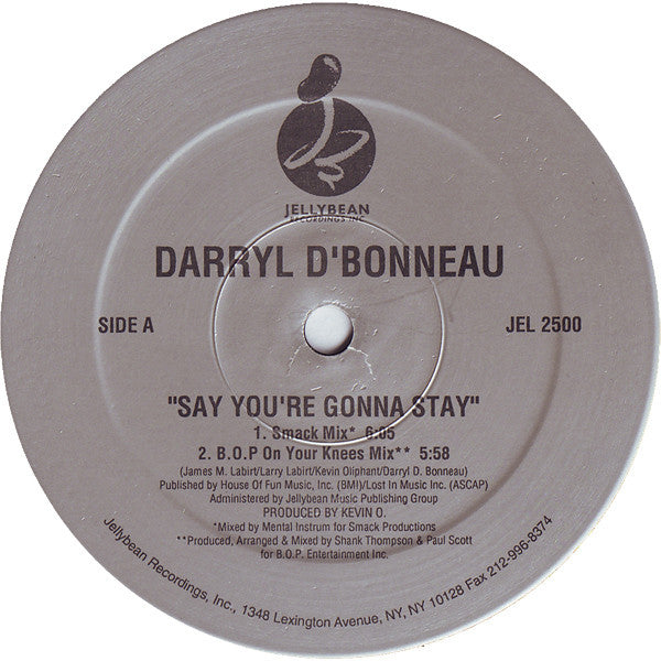 Darryl D'Bonneau : Say You're Gonna Stay (12")