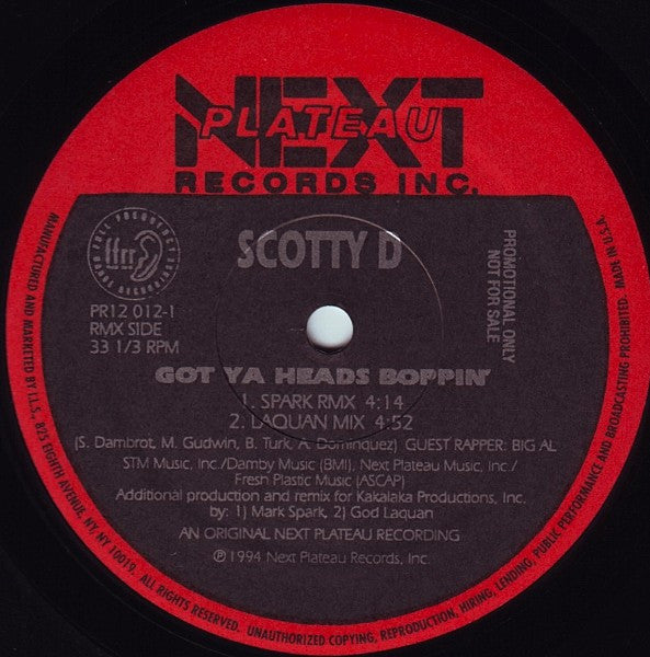 Scotty D : Got Ya Heads Boppin' (12", Promo)