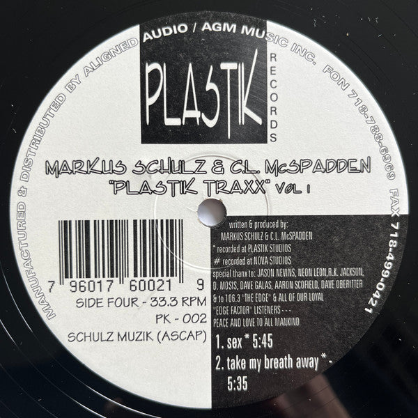 Markus Schulz & CL McSpadden : Plastik Traxx Vol. 1 (2x12")