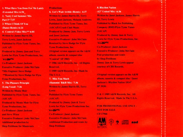 Janet Jackson : Remixes (Remix Sampler) (CD, Promo, Smplr)