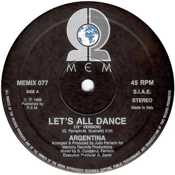 Argentina : Let's All Dance (12")