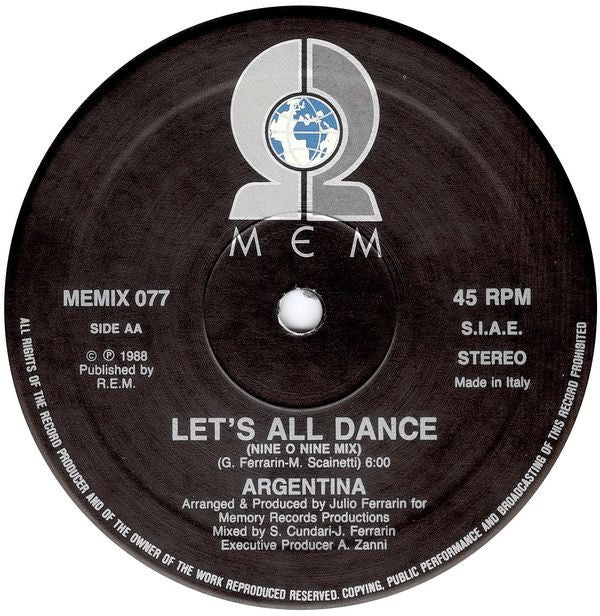 Argentina : Let's All Dance (12")