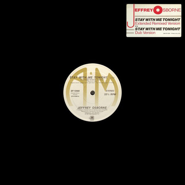 Jeffrey Osborne : Stay With Me Tonight (12")