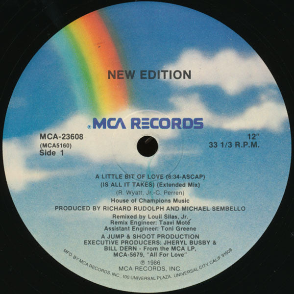 New Edition : A Little Bit Of Love (Is All It Takes) (12" Version) (12", Single)